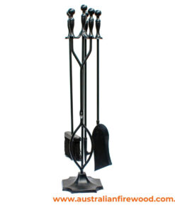Fire Place 4 Piece Set 77cm Black