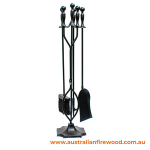 Fire Place 4 Piece Set 77cm Black