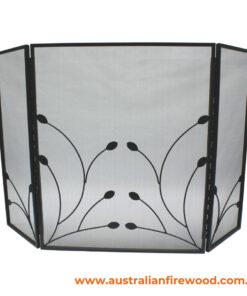 Fire Place Screen Leaf Design Black