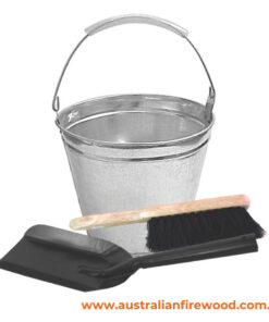 Galvanised Bucket, Shovel & Brush Set
