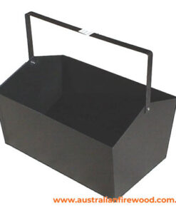 Rectangle Wood Bin With Handle Dark Grey