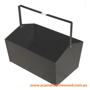 Rectangle Wood Bin With Handle Dark Grey