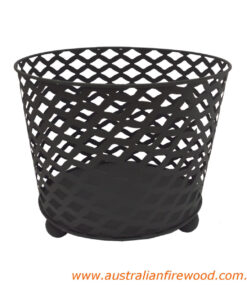 Round Fire Pit Basket with Fee 38cm Black